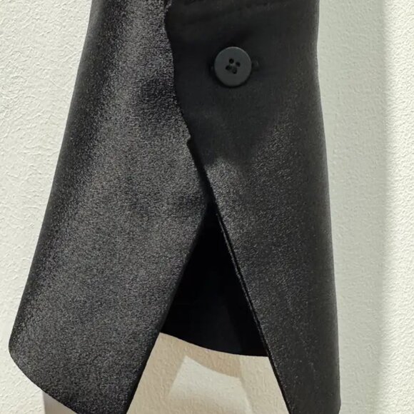 Massimo Dutti Maxi Wrap Black Satin Shirt Dress Size XS New With Tags - Picture 10 of 16